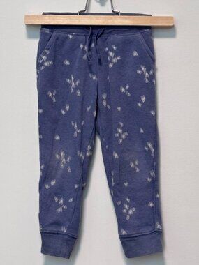 2T Toddler Girl Heart Print Pull-On Fleece Joggers - Blue